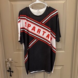 Black and Red Spartan Graphic T-Shirt